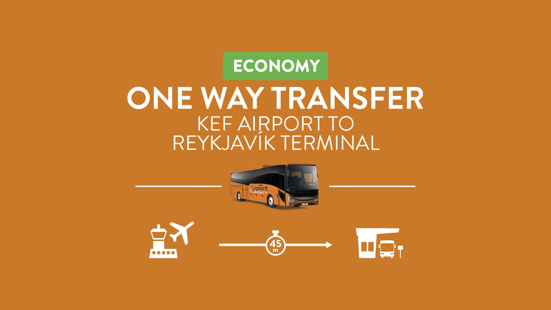 Keflavik Airport to Reykjavik Terminal - Hotel Drop-off available. 